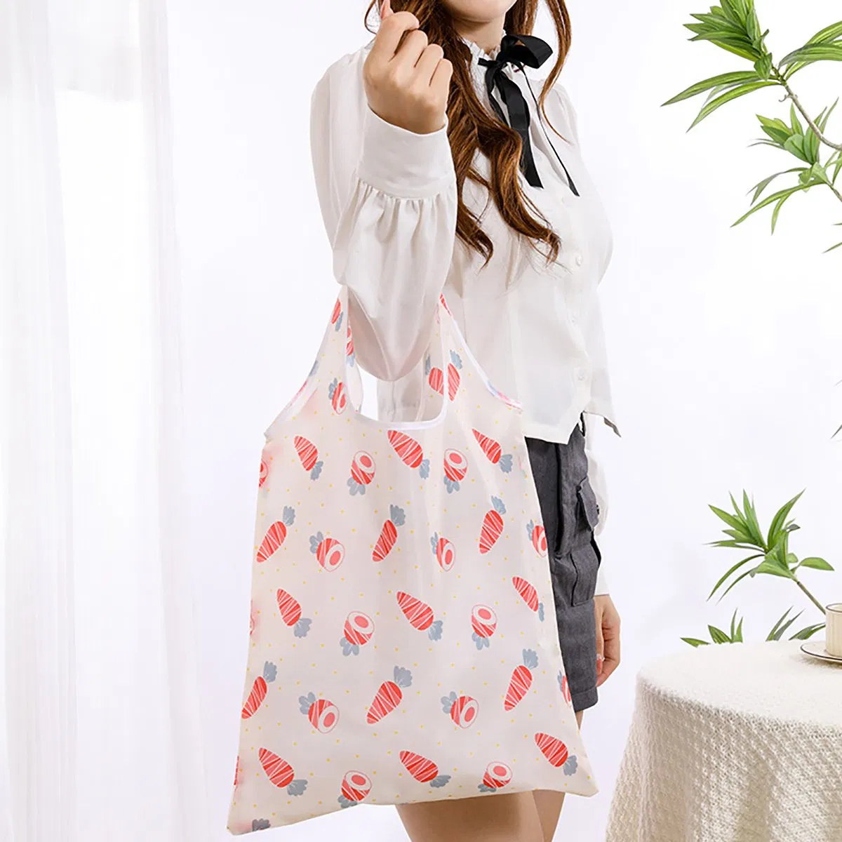 SJ-GB2047 Portable Cartoon Animal Printing Grocery Bag Reusable Folding Shopping Bag Eco-friendly Supermarket Tote Bags