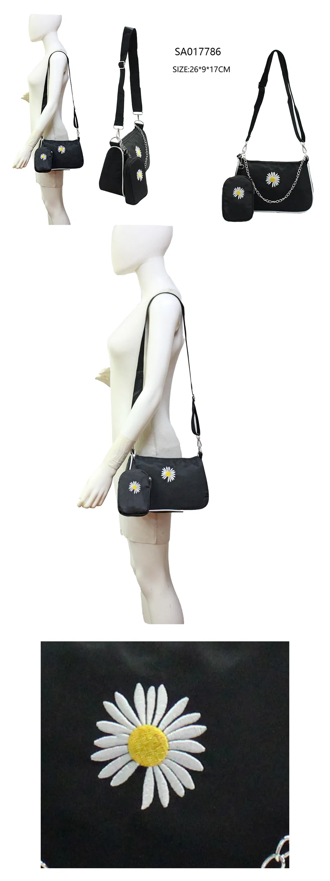 New Fashion Women Crossbody Handbag with Daisy Flower Pattern Shoulder Bag