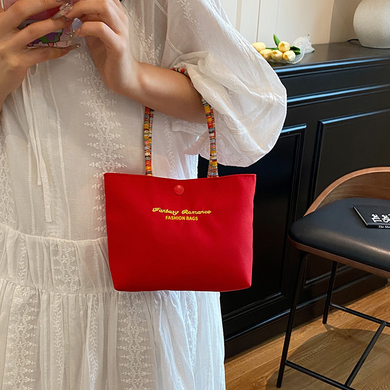 Xianghui Cute Solid Color Gift Bag Phone Bag Small Handheld Bag Portable Versatile Color Block Touch up Practical Outing Souvenir Bag