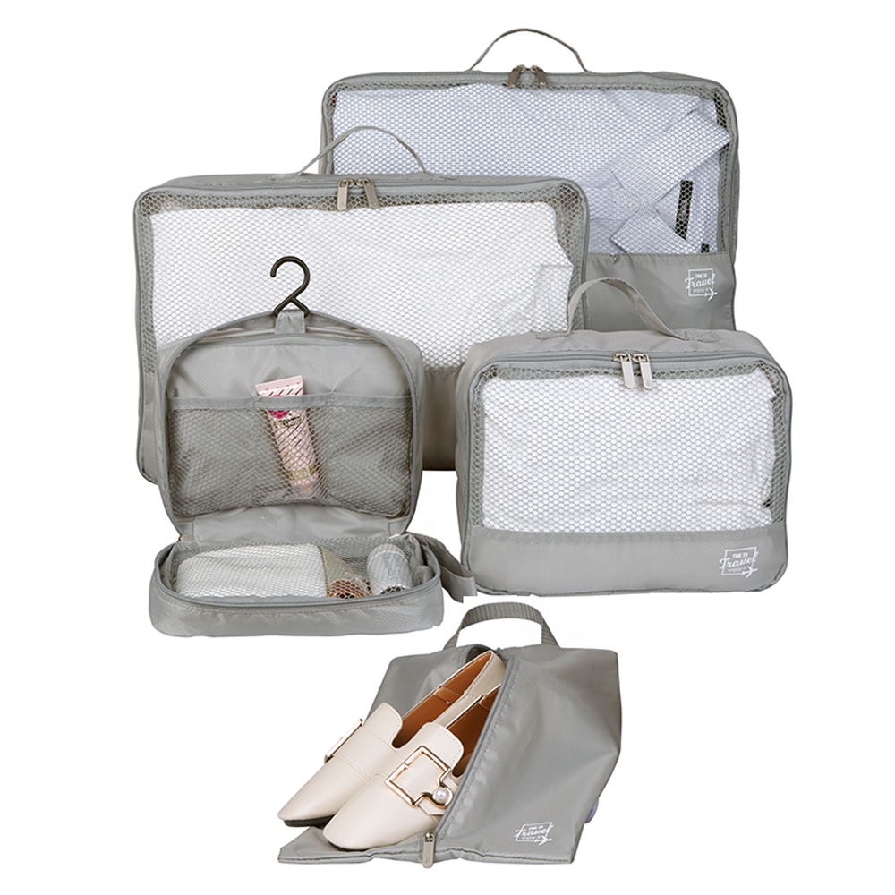 2023 Hot Sale Custom Logo Gym Weekend Collection Bag 4 Piece Packing Storage Bag Travel Organizer Set