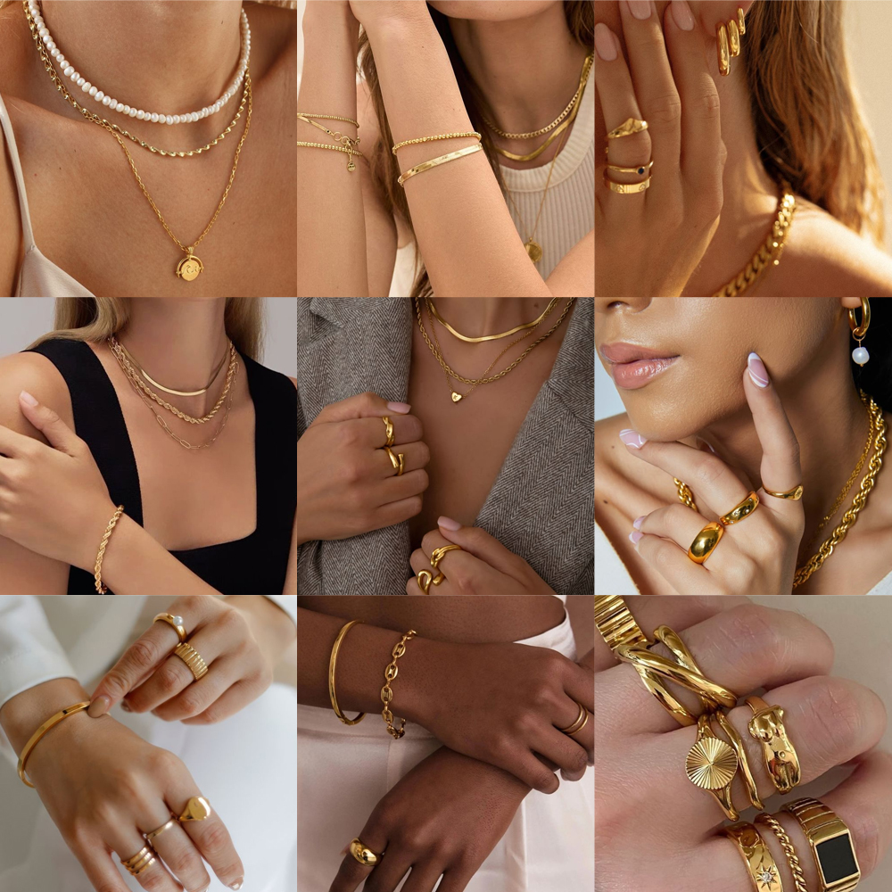 Fashion Bracelet Ring Necklace Earring Jewelry Women Stainless Steel OEM ODM 3D Design Custom Logo Jewelry Manufacturer