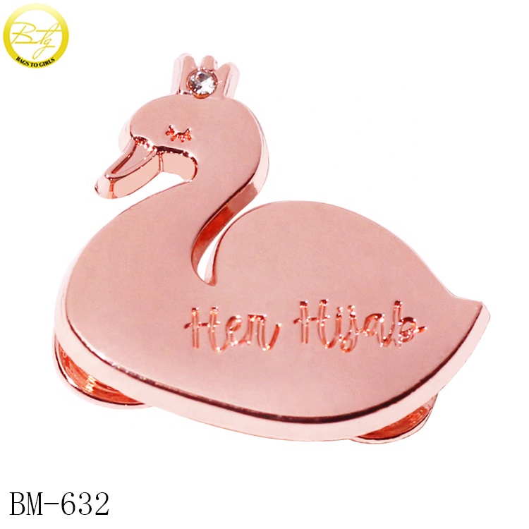 Customized Zinc Alloy Designer Handbag with Gold Plate Private Tags Badge Logo Engraved Small Safe Secure Lock Lady's Wallet