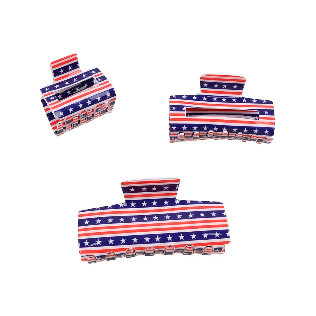 2026 Football World Cups USA Flag Hair Clip Premium Acrylic Updo Claw Clip Hair Accessory