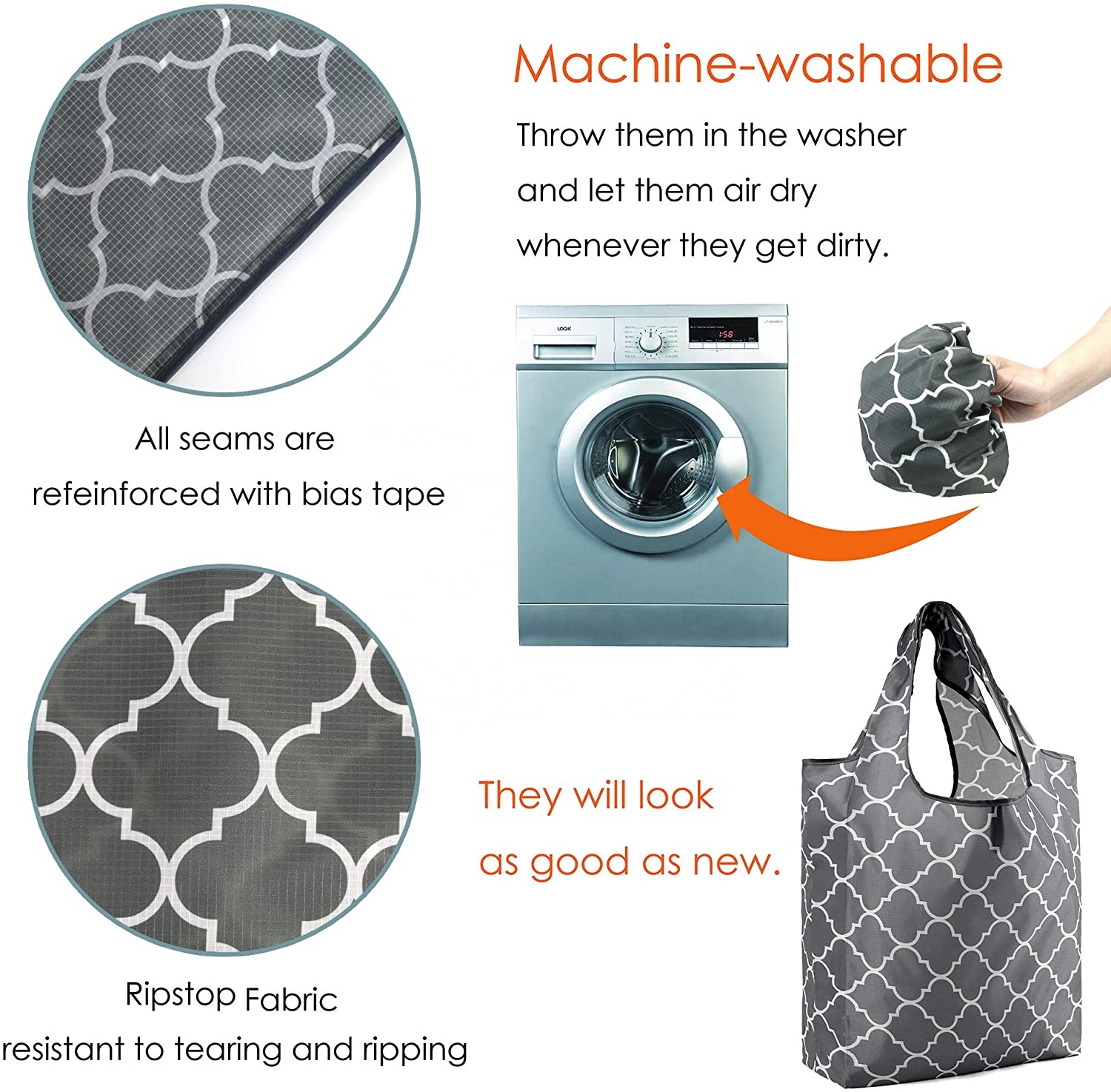 Accept OEM and ODM Factory 210D Oxford Fabric Foldable Shopping Bag with Pouch