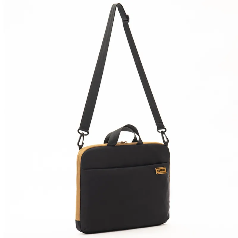 Large Capacity Black Twill Ladies Briefcase Detail 4
