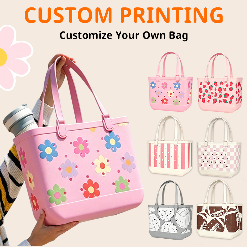 Custom logo Factory Oem Odm Wholesale Eva Designer Diy Small Silicone Beach Bags Eva Beach Tote Bag Waterproof Eva Silicone Bag