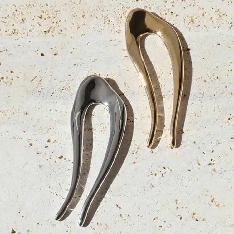 Wholesale Hairpins Simple Elegant Silver Gold U Shape Metal Hair Clips for European Women Fashion Hair Accessories for Girls
