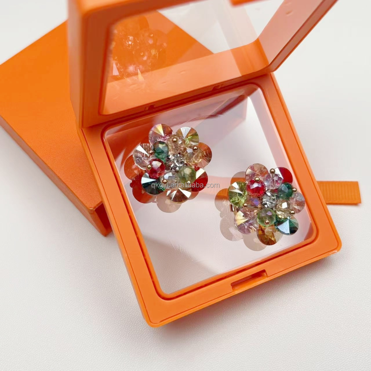 OEM ODM Elegant Glittering Crystal Flower Cuff Link Glamorous Formal Accessories for Unisex Wedding Christmas Party