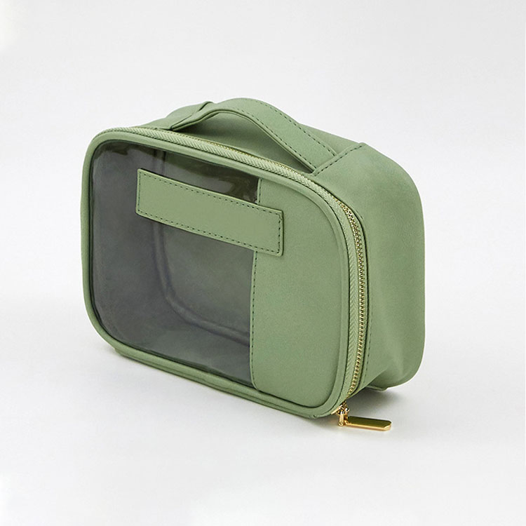 New Hot Sale Travel Makeup Bag Small RPET PVC PU Vegan Leather Cosmetic Pouch Waterproof Wash Bag for Women