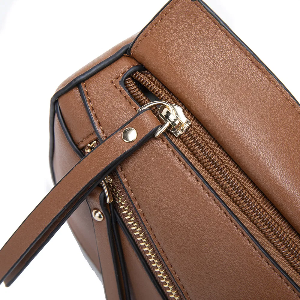 Soft Leather Geometric Patchwork Women Bag Handheld Pillow Shoulder Crossbody Bag Large Capacity