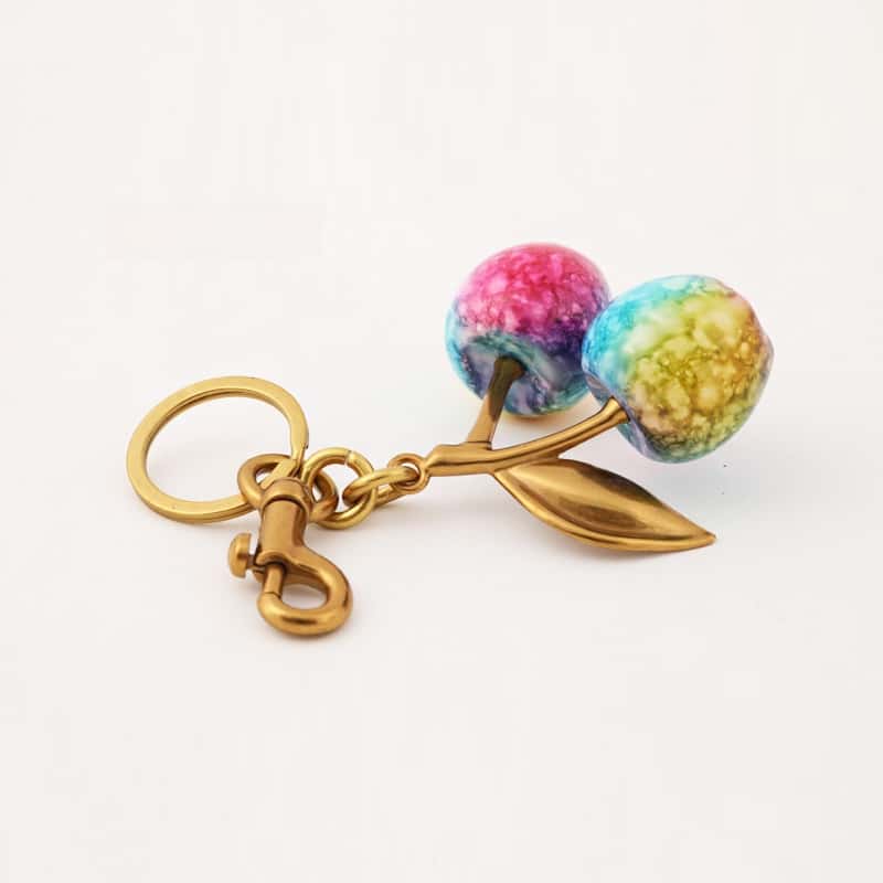 New Style Wholesale Bulk Chain Cherry Pendant Ornaments Women's Bag Key Decoration Alloy Tide Accessories for Purses and Bags