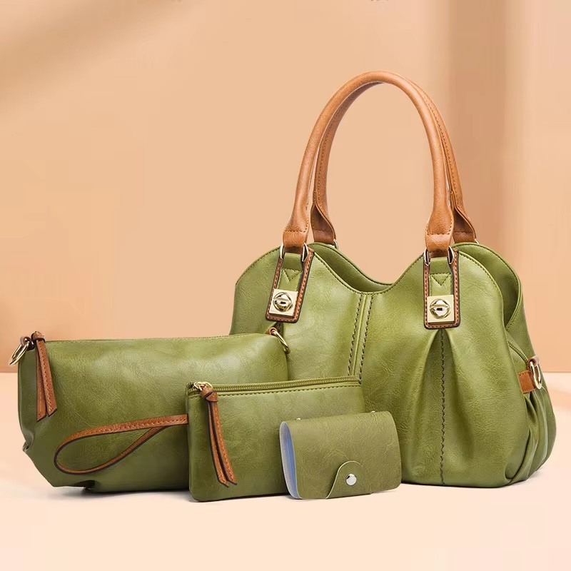 2026 New Retro Mother and Child Three Piece Set, European and American Fashion Handbags