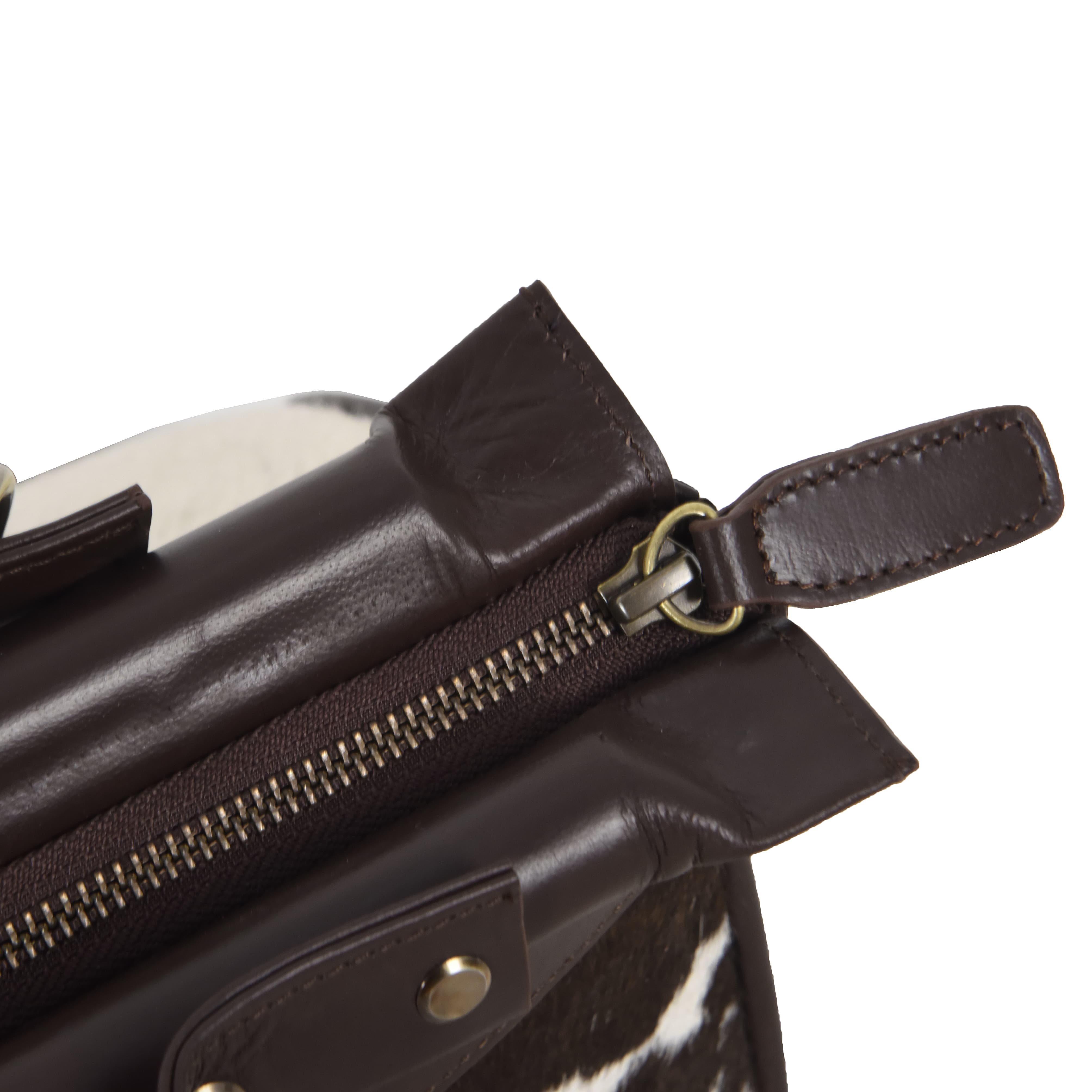 8080 Brown Fur Ladies Bag Inside