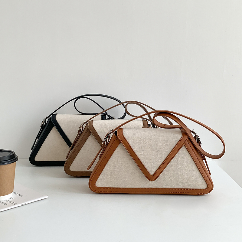 Women'S Canvas Bags Ladies Fashion Crossbody Pu Leather Handbags Simple Korean Leather Hand Shoulder Bag