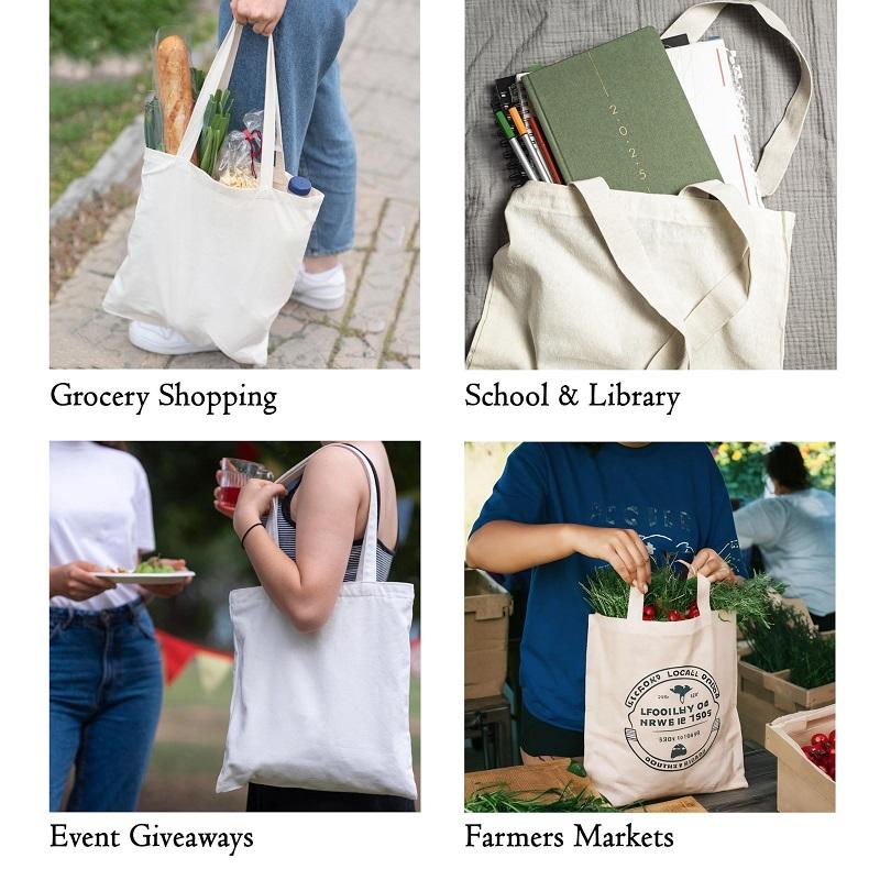 Trendy Customized Canvas Tote Bags Letter Printed Logo Shoulder for Fashion Brand Shops Gift Shops Customer Loyalty Gifts