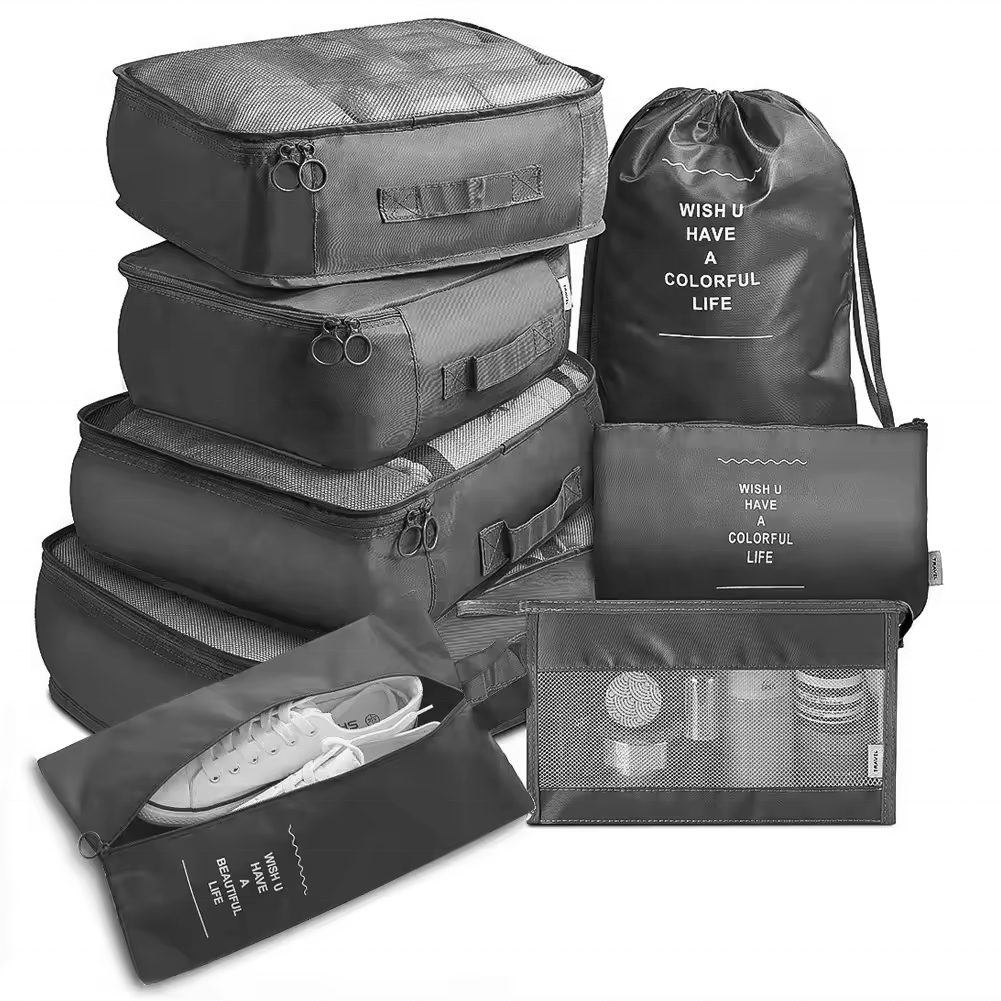 2024 New Collection Wholesale 7-in-1 Cubic Suitcase Multi-Colour Oxford Travel Bag Set Lightweight Durable Fashionable Style