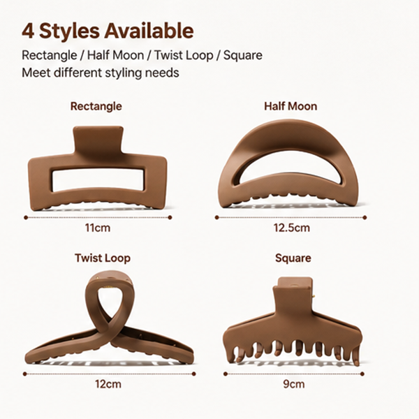 Wholesale Matte Frosted Silicone Hair Claw Clips Non-Slip Strong Hold Large Claw Clip for Women Thick Hair OEM Custom Logo