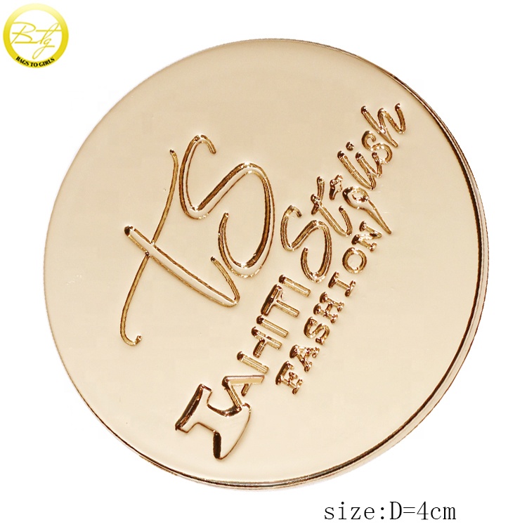 Customized Zinc Alloy Designer Handbag with Gold Plate Private Tags Badge Logo Engraved Small Safe Secure Lock Lady's Wallet