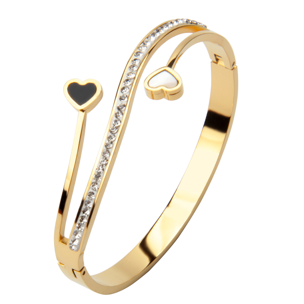 Jewelry Gift Accessories Wholesale Various Heart Shaped Creative Combination Gold Plated Stainless Steel Bracelets for Women