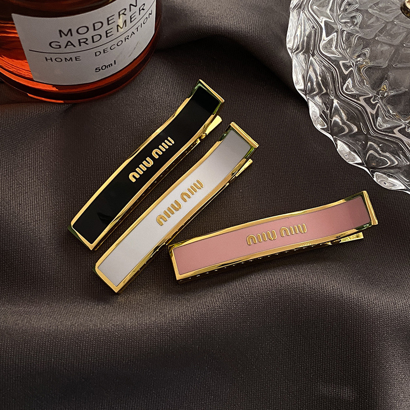 Women's Logo English Alphabet Enamel Metal Hair Clip Light Luxury Fashionable Elegant All-match Hair Accessories for Gift