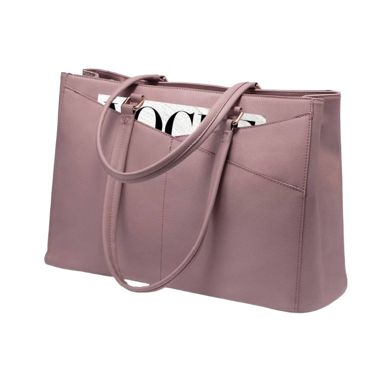 Laptop Bag for Women 15.6 Inch Laptop Tote Bag Waterproof Leather Computer Bag Large Lightweight Briefcase Professional Business Office Work Bag