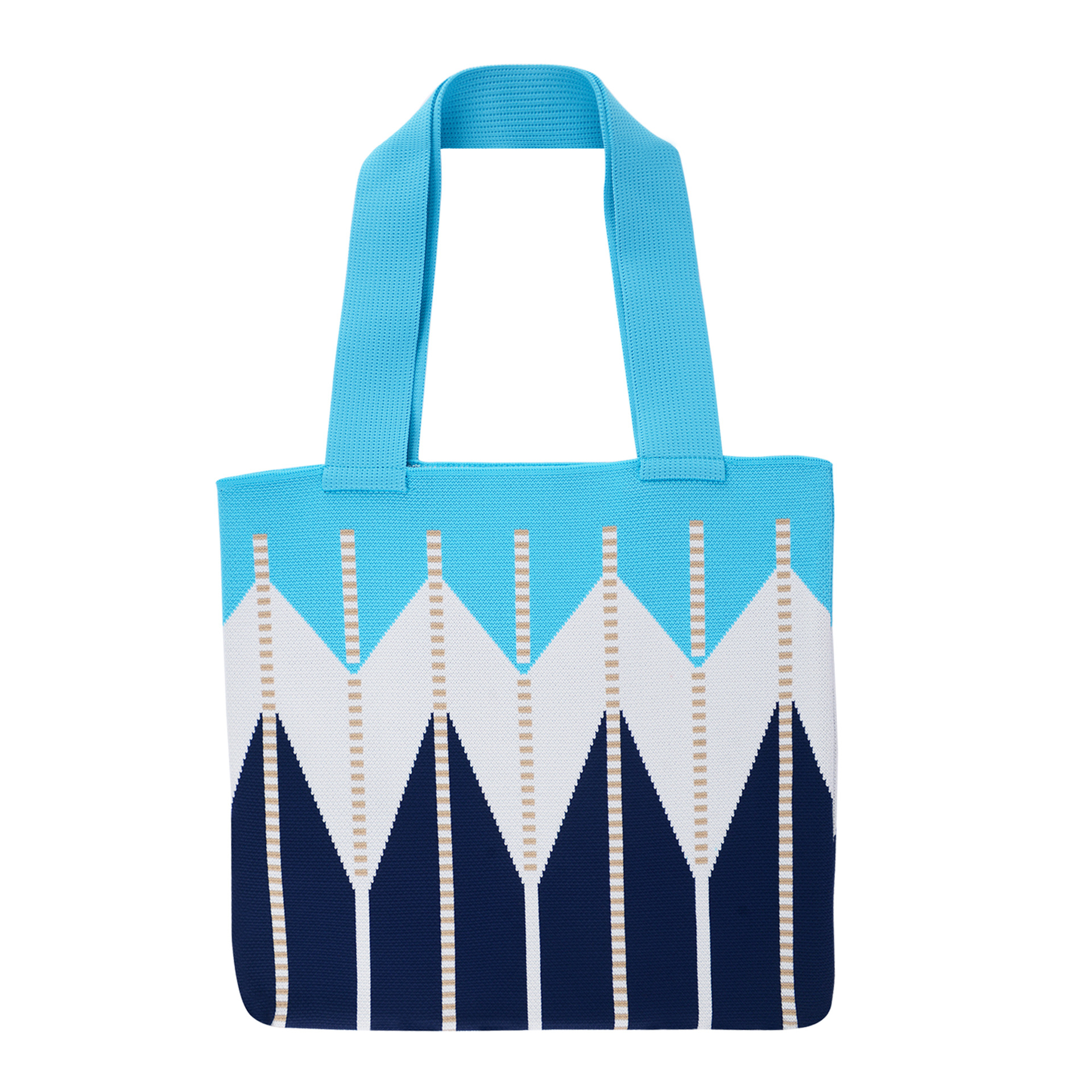 Custom Pattern Wholesale Fashionable Knit Tote Bag Handbag Jacquard Handbag Vest Shape Hand Carry Knitted Wrist Bag
