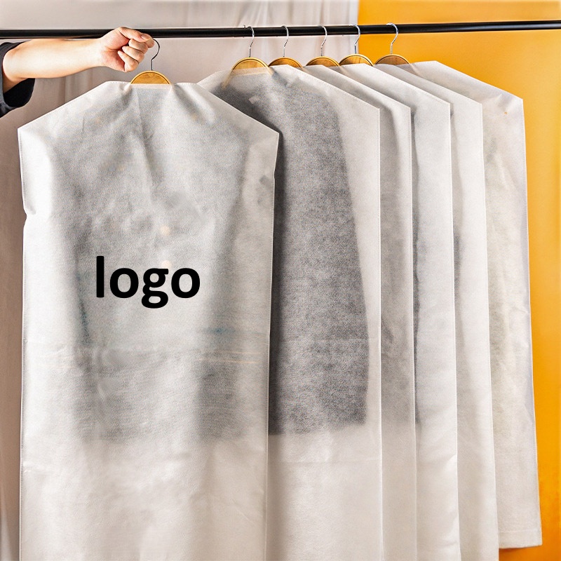 Non-Woven Dust Cover Eco-Friendly Reusable Garment Storage Bag for Suits &amp; Clothes with Custom Logo Printing Lady Fashion