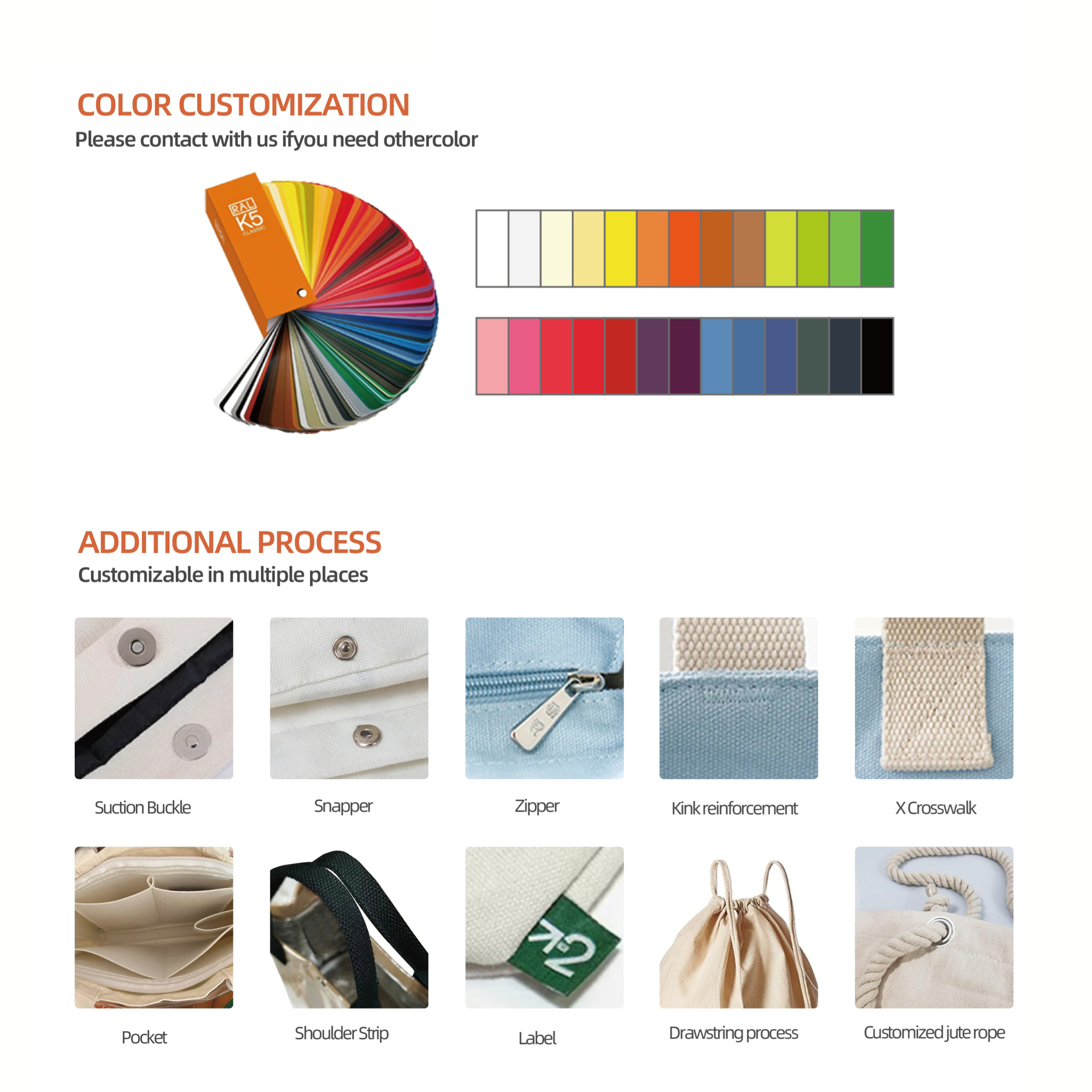 New Fashion Canvas Tote Handbag With Drawstring Organic Cotton Tote Bags With Custom Printed Logo for Women Daily Use