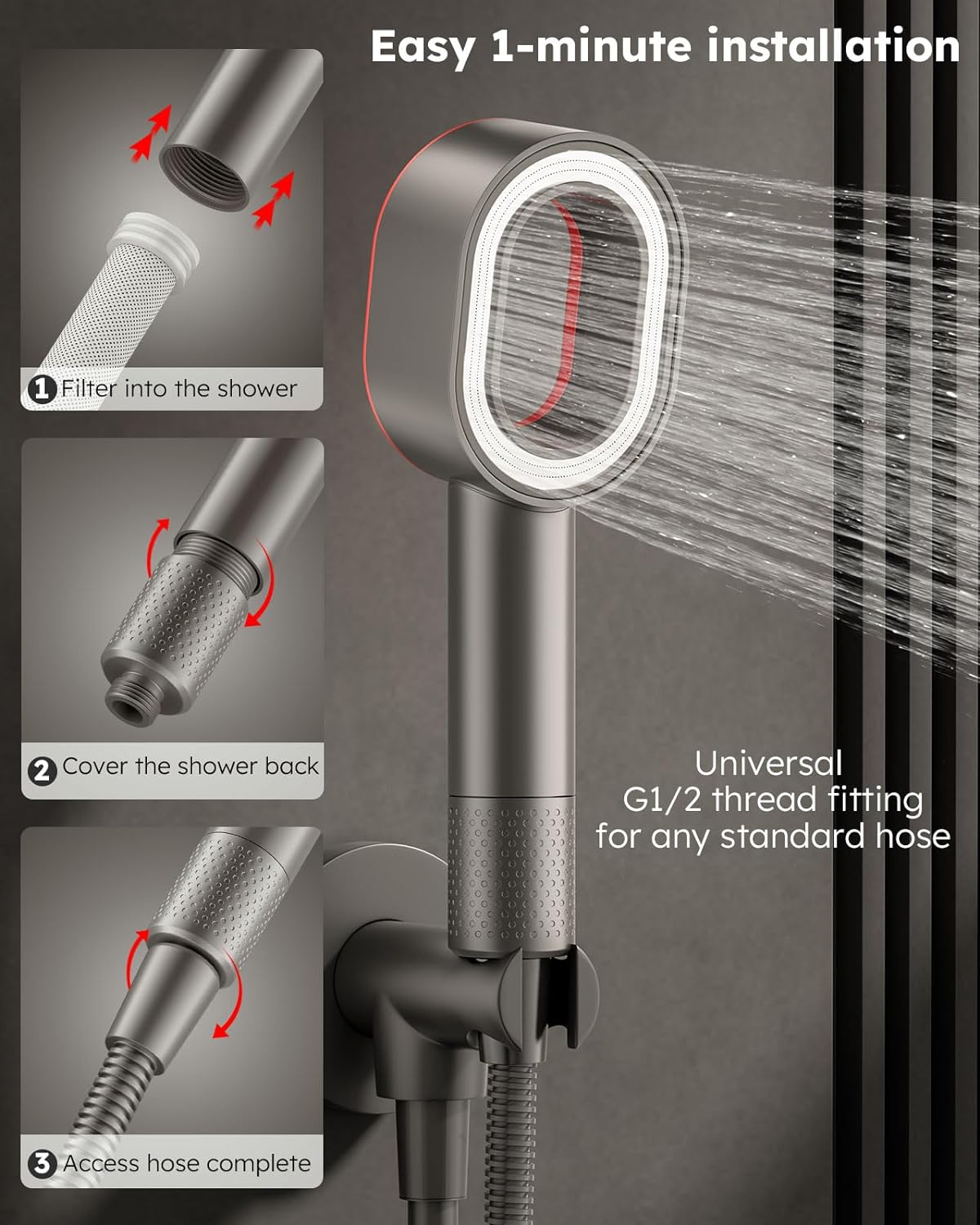 Large Shower Head High Pressure Portable Filter Rainfall Faucet Tap Bathroom Showers with Filters Innovative Accessories