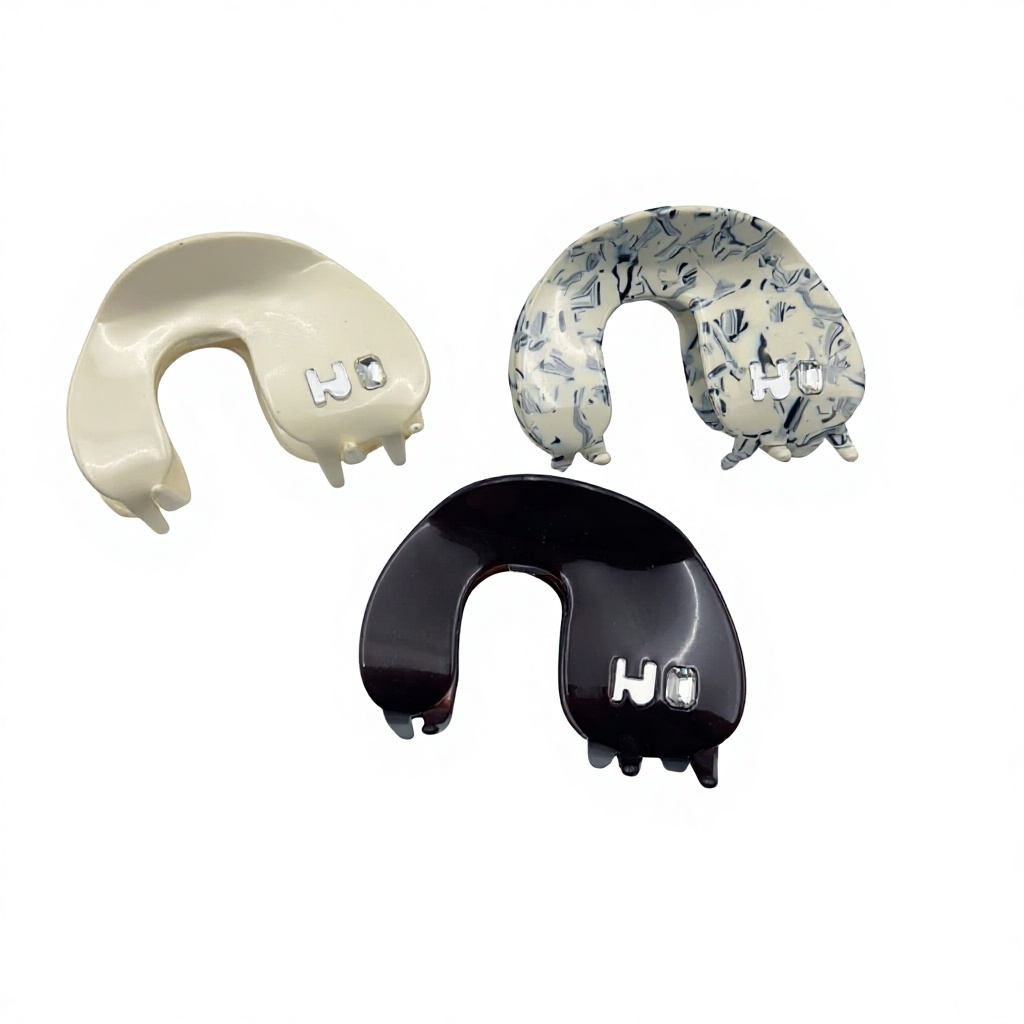 Influencer Women's Casual Handmade U-Shaped Acetate Hair Clip Back of Head Large Shark Updo Hair Grip Jinglan C-zj-034