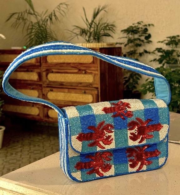 Custom Made Luxury Handmade Silk Beaded Shoulder Bags Handbags Leaf Fern Pattern Embroidery Fashion Dress Gift Her Party Evening