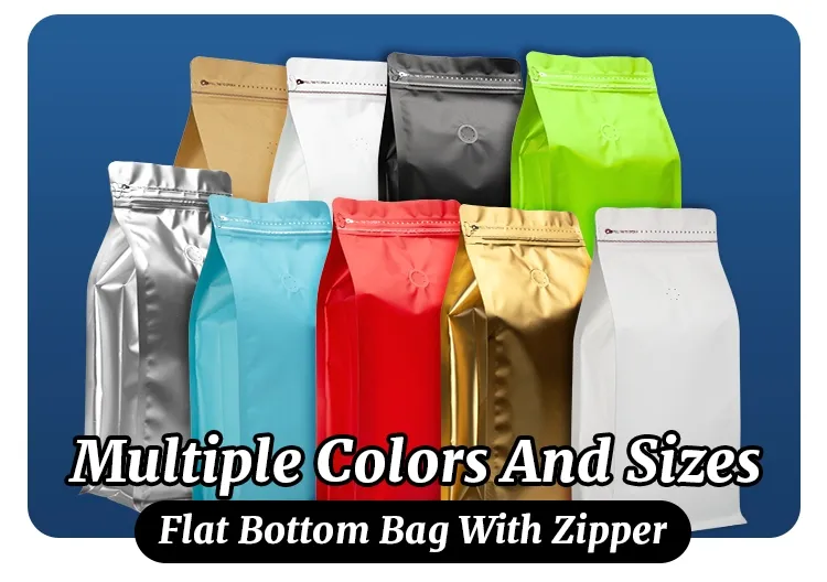Eco-Friendly Flat Bottom Custom Coffee Bags