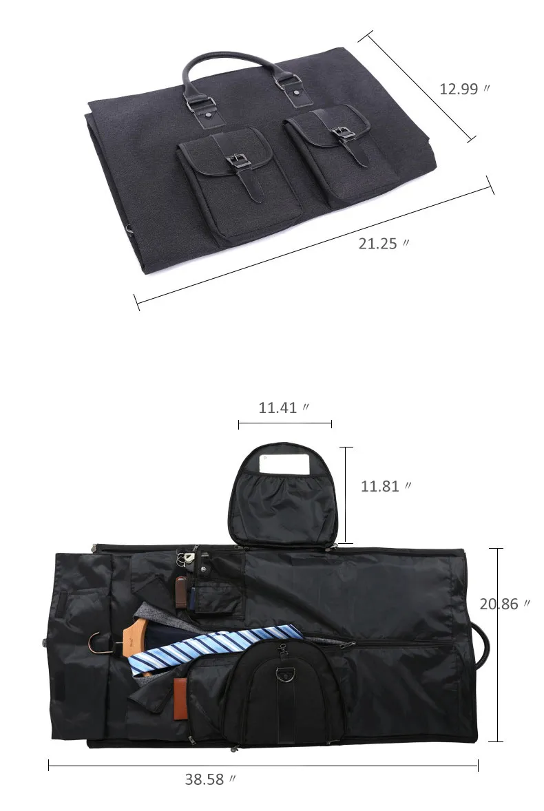 Stylish Black Men's Business Travel Bag for Professionals
