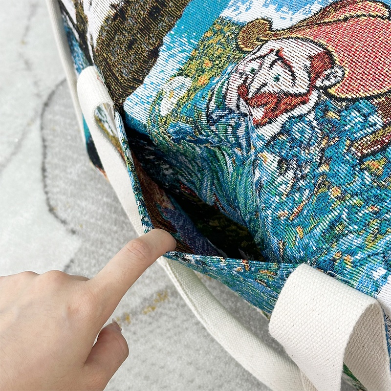 Quickly Customizable Jacquard Travel Bags Made with High Quality Van Gogh Collections Tote and Duffle Bags