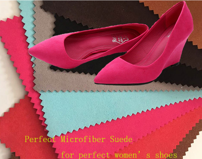 Suede Leather High Color Fastness Microfiber Suede Leather for Shoe Bag and Car Interior