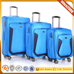 Durable Fabric Polyester 1680D Wheeled Trolley Luggage Bag Collection Soft Side Nylon 3 Pc Set 4 Spinner Travel Luggage