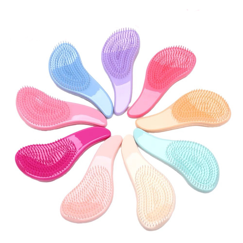 Customized Color Logo Detangling Massage Hair Comb ABS Plastic Black White Hair Brush Hairdressing Styling Tools