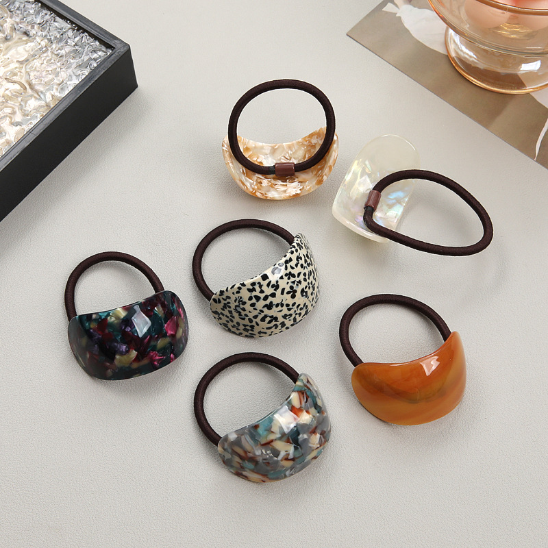 Wholesale Simple Fashion Tortoiseshell Elastic Hair Rope for Women's Ponytail and Hair Ties Acetate Hair Bands