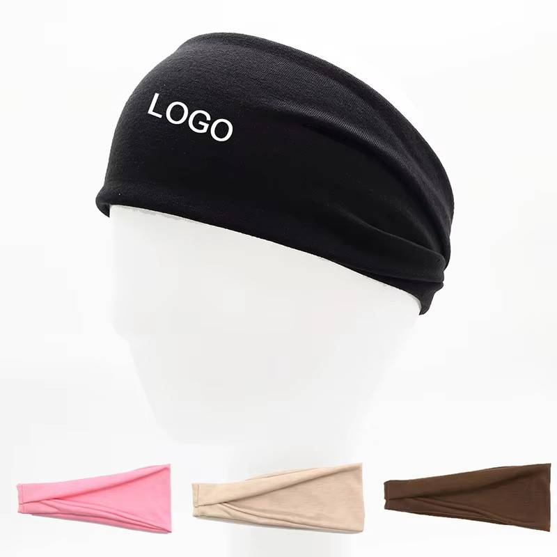 Polyester Non-Slip Sports Headbands Custom Logo Yoga Running Hair Accessories