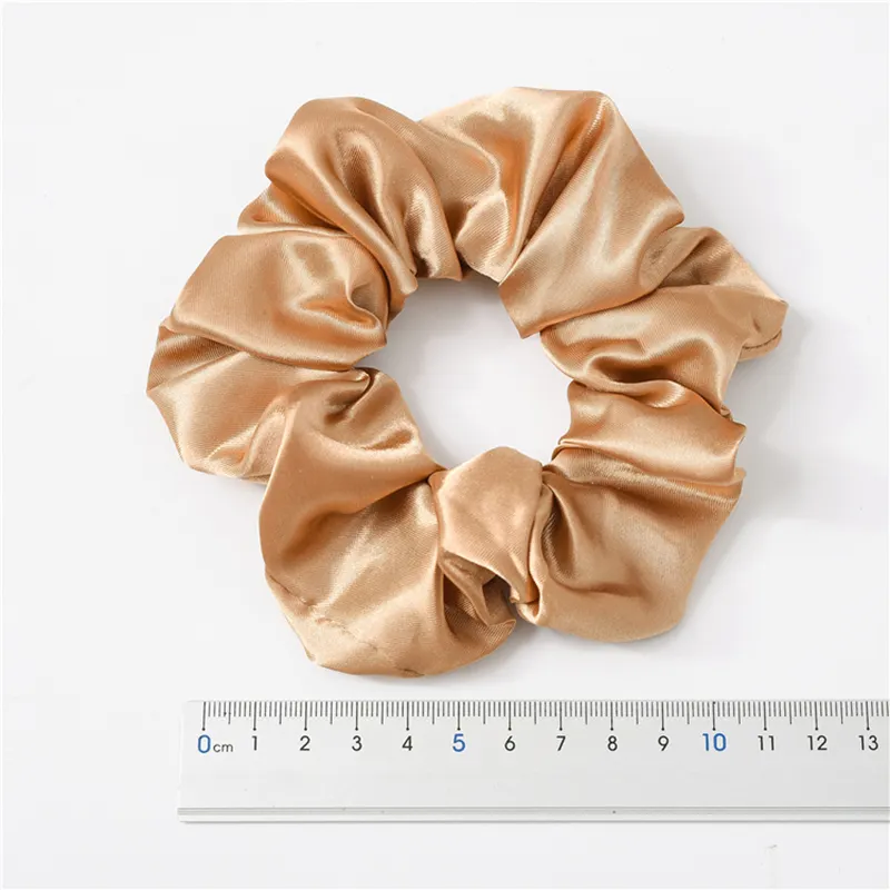 Wholesale Cheap Top Quality Solid Color Ponytail Holder Elastic Hair Ties Bands Accessories Silk Satin Scrunchies for Women