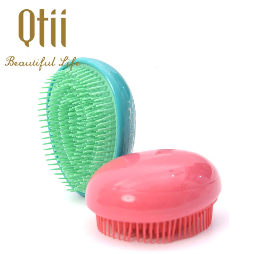 Egg Stone Shape Smaller Detangling Hair Brush in Solid Color for Kids and Adults