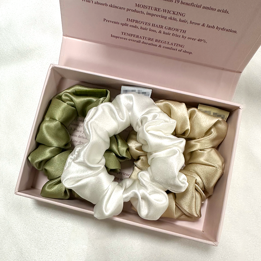 China Manufacturer 16/19/22MM Custom Luxury Silk Hair Accessories Silk Scrunchie for Women