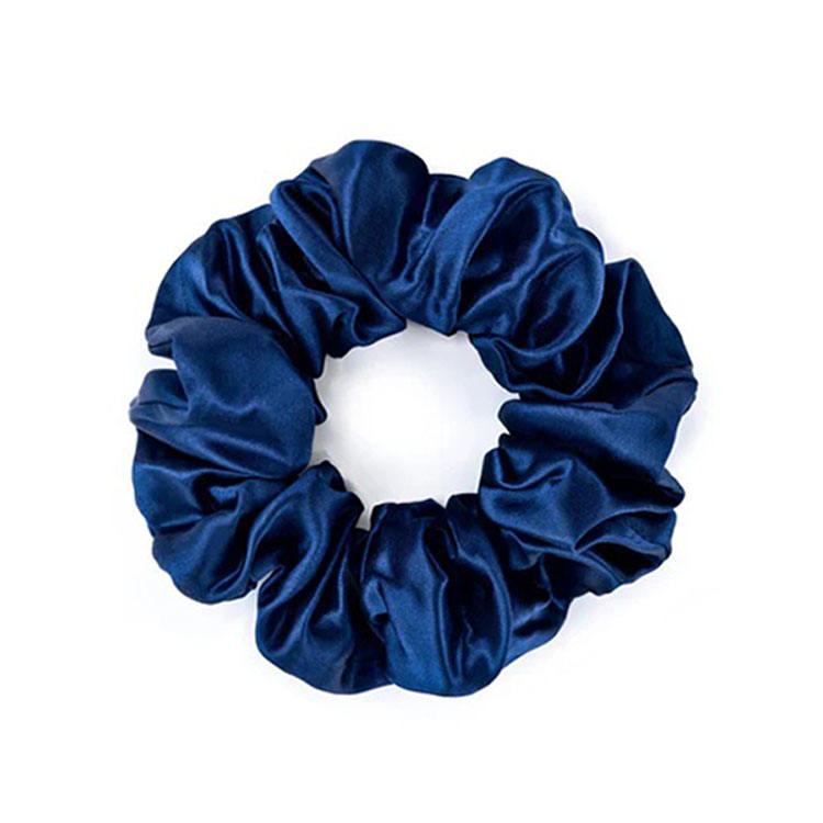 Wholesale Custom Silk Satin Scrunchie with logo Solid Color Silk Crunchies Hair Ties for Woman