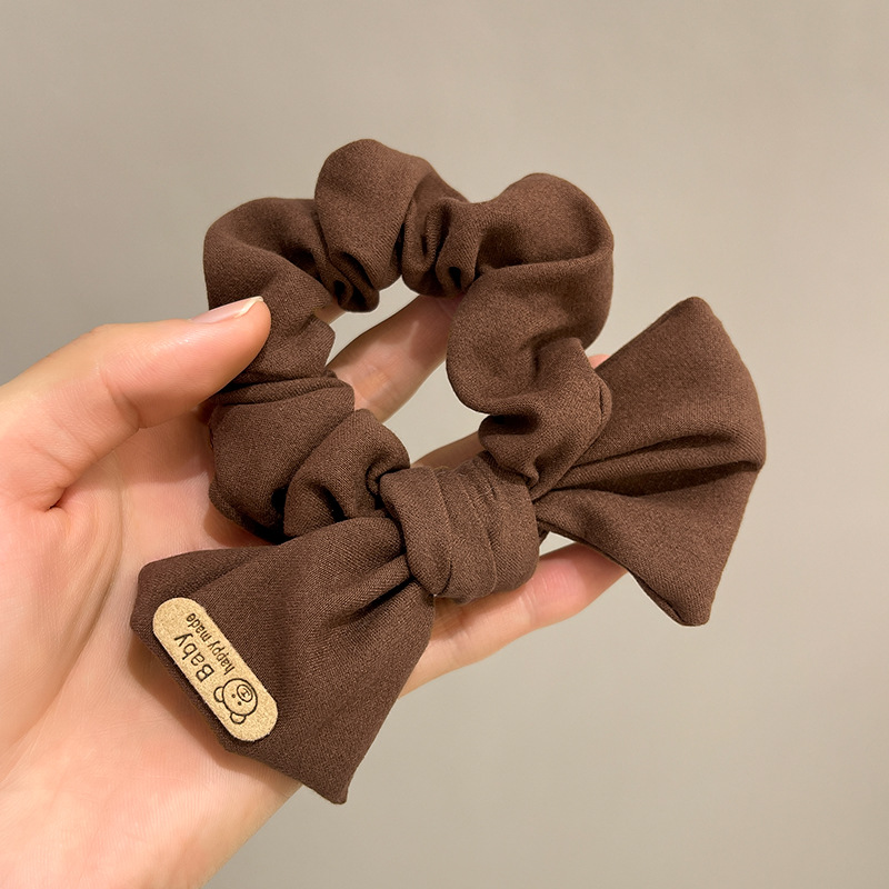 Fashion Japan Korean Style Large Scrunchies Hair Elastics Bands Bow Tie Chiffon Ponytail Holder Bear Hair Scrunchies Hair Ties