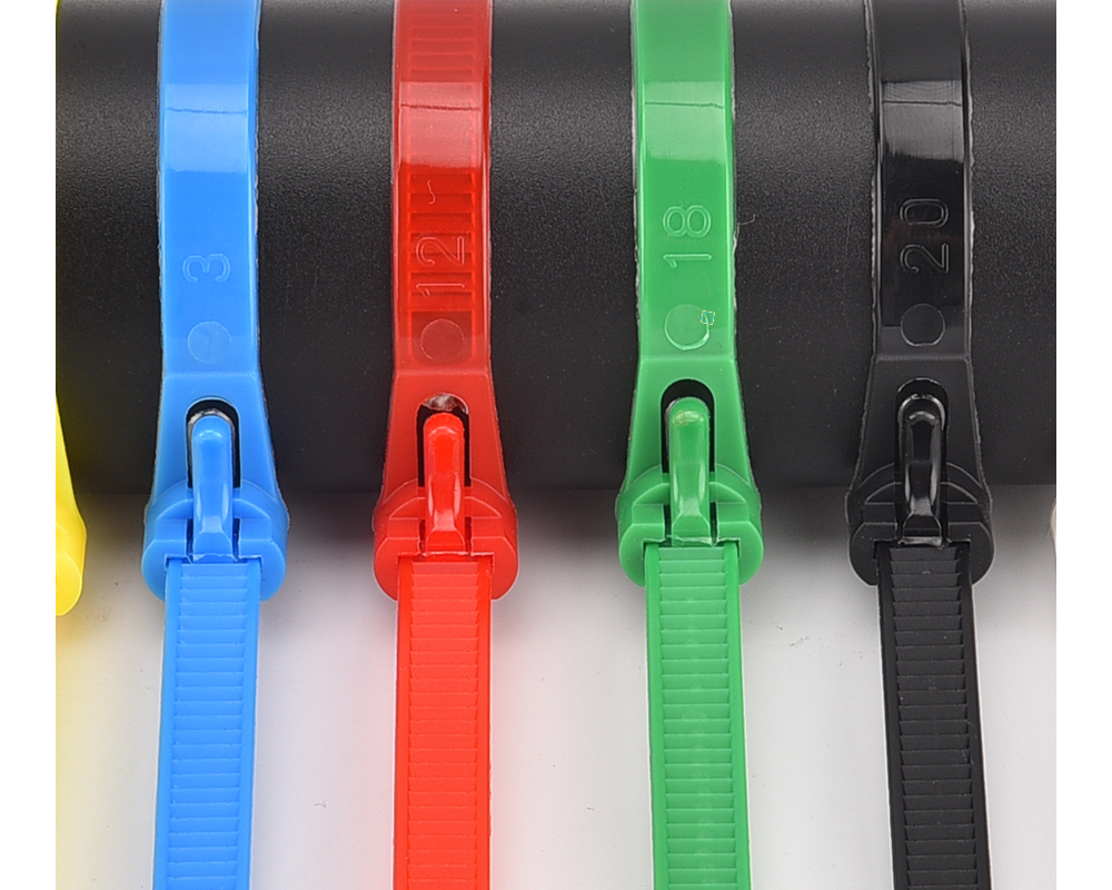 RUNBO 4.8*250mm Colorful Releasable Nylon Zip Ties Black White Red Yellow Blue Green Cable Ties For Electrical Cables Wholesale