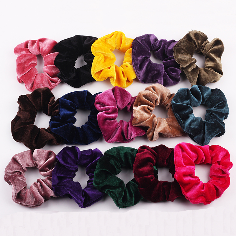 Wholesale Custom Velvet Scrunchie Hair Tie Korean Style Hair Accessories for Women Beautiful Hairbands