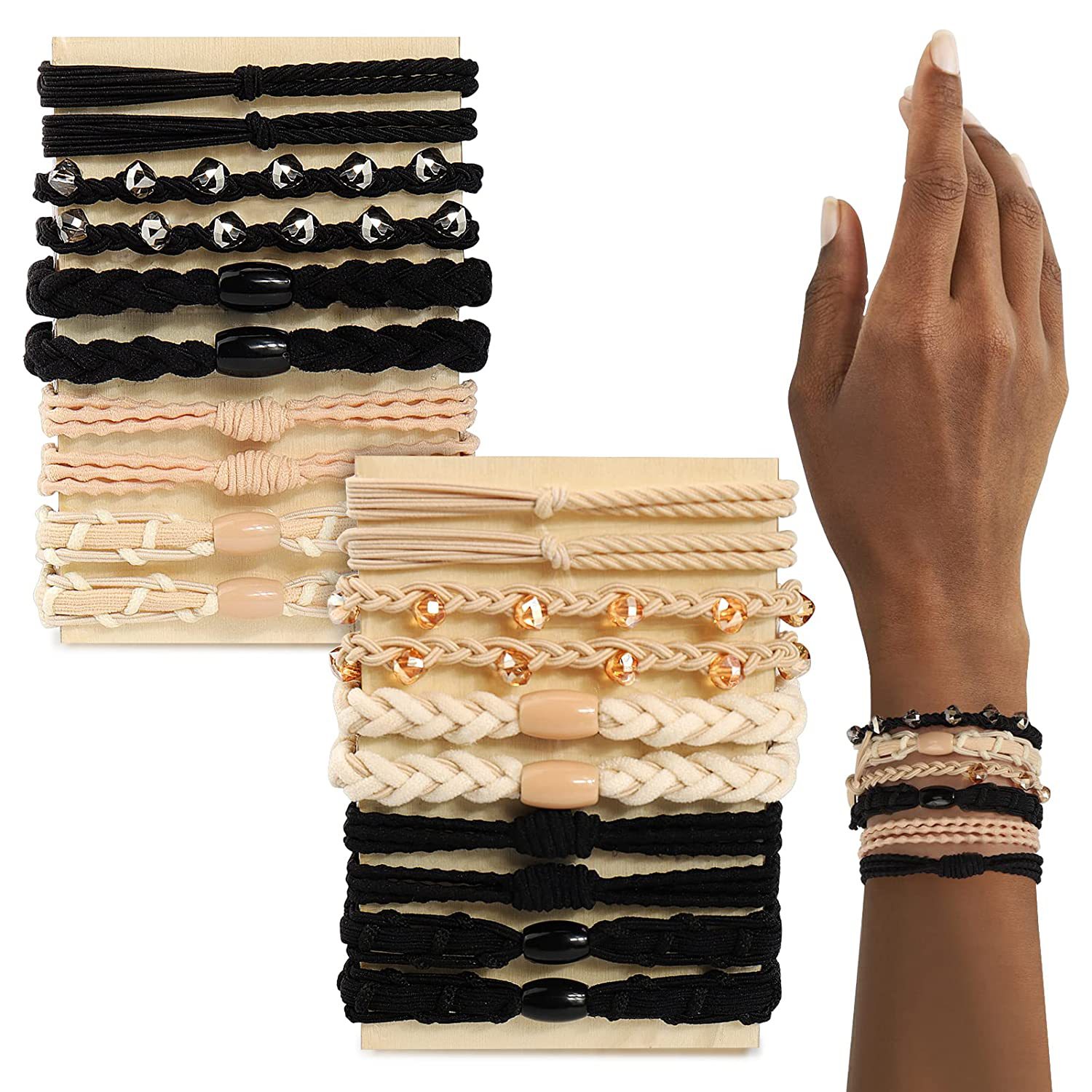Boho Hair Ties for Women Cute Hair Tie Bracelets for Pony Tails Bracelet Hair Ties Brands with Elastic
