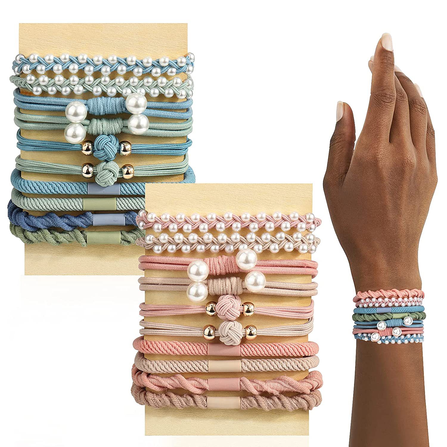 Boho Hair Ties for Women Cute Hair Tie Bracelets for Pony Tails Bracelet Hair Ties Brands with Elastic