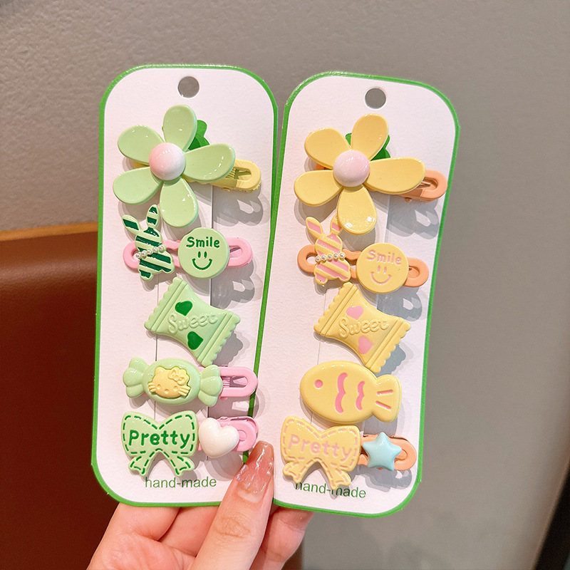 5 Pcs/set Wholesale Cute Flower Kids Hair Accessory Gift Set Hair Clips Sets Girls Hair Accessories
