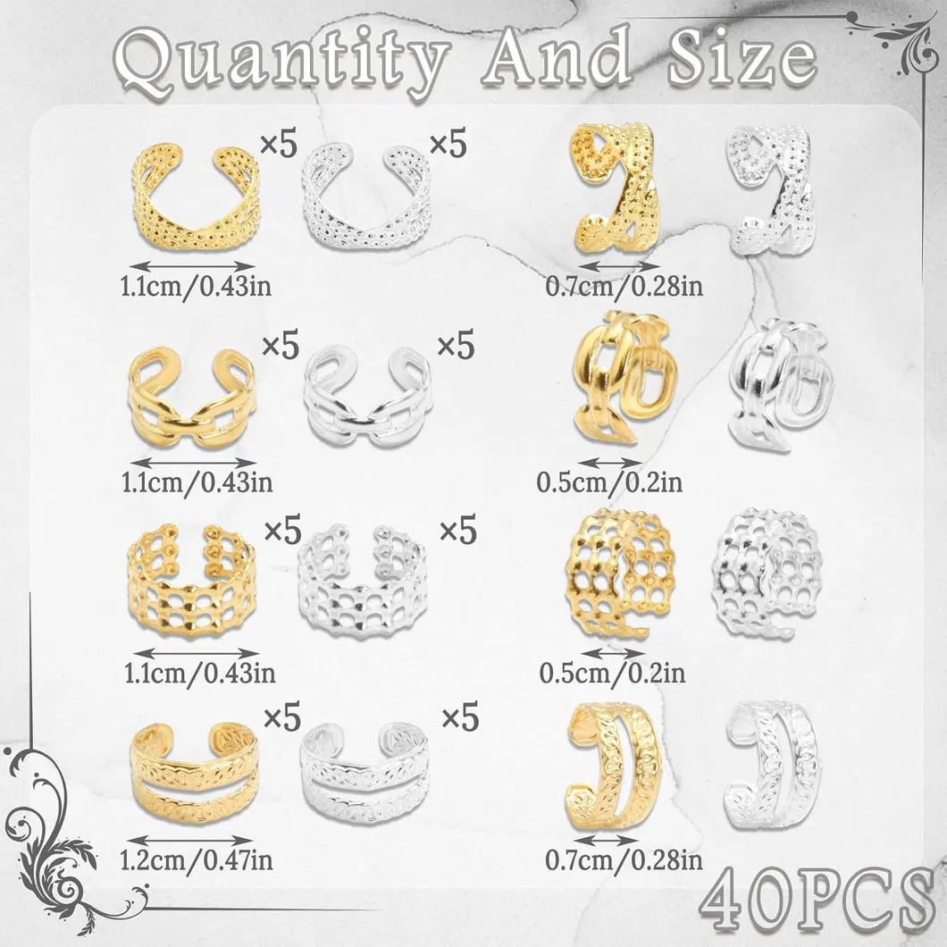 Wig Braid Dreadlock Metal Hair Extension Ring Set for Hair Accessories